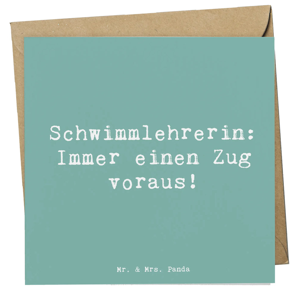 Deluxe Card Saying Schwimmlehrerin: Immer einen Zug voraus! Geburtstagskarte, Karte, Hochwertige Grußkarte, Grußkarte, Hochzeitskarte, Hochwertige Klappkarte, Glückwunschkarte, Einladungskarte, Klappkarte, Beruf, Ausbildung, Jubiläum, Abschied, Rente, Kollege, Kollegin, Geschenk, Schenken, Arbeitskollege, Mitarbeiter, Firma, Danke, Dankeschön