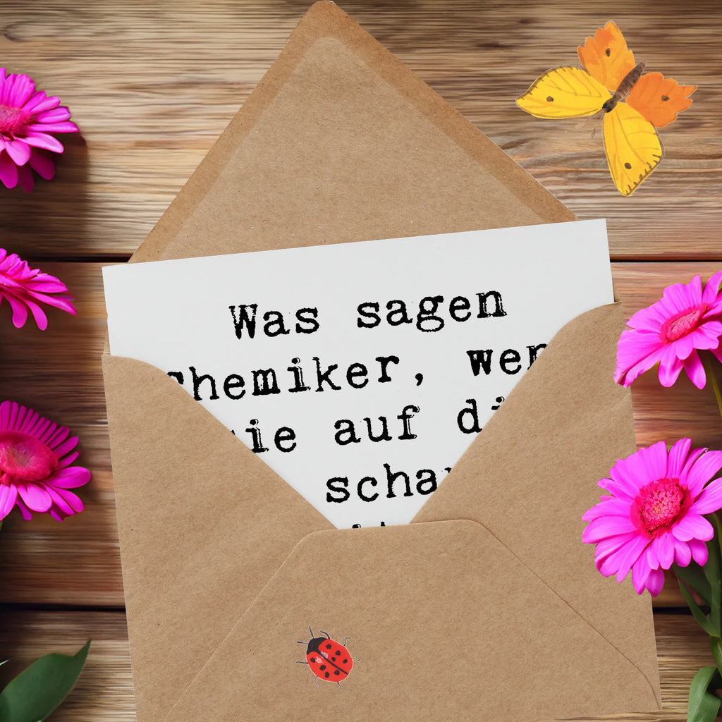 Deluxe Card Saying Was sagen Chemiker, wenn sie auf die Uhr schauen? 'Zeit für eine kleine Reaktion!' Karte, Grußkarte, Hochwertige Klappkarte, Glückwunschkarte, Klappkarte, Einladungskarte, Hochzeitskarte, Geburtstagskarte, Hochwertige Grußkarte, Beruf, Ausbildung, Jubiläum, Abschied, Rente, Kollege, Kollegin, Geschenk, Schenken, Arbeitskollege, Mitarbeiter, Firma, Danke, Dankeschön
