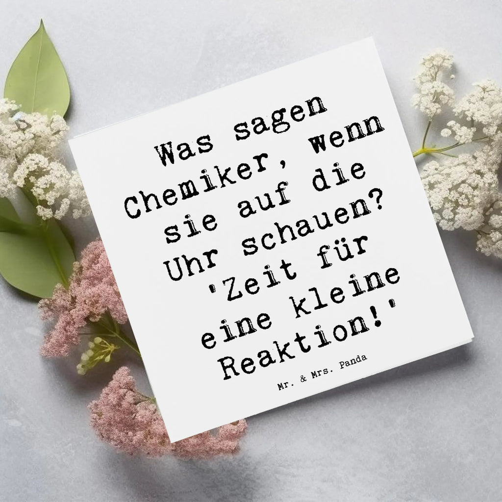 Deluxe Card Saying Was sagen Chemiker, wenn sie auf die Uhr schauen? 'Zeit für eine kleine Reaktion!' Karte, Grußkarte, Hochwertige Klappkarte, Glückwunschkarte, Klappkarte, Einladungskarte, Hochzeitskarte, Geburtstagskarte, Hochwertige Grußkarte, Beruf, Ausbildung, Jubiläum, Abschied, Rente, Kollege, Kollegin, Geschenk, Schenken, Arbeitskollege, Mitarbeiter, Firma, Danke, Dankeschön