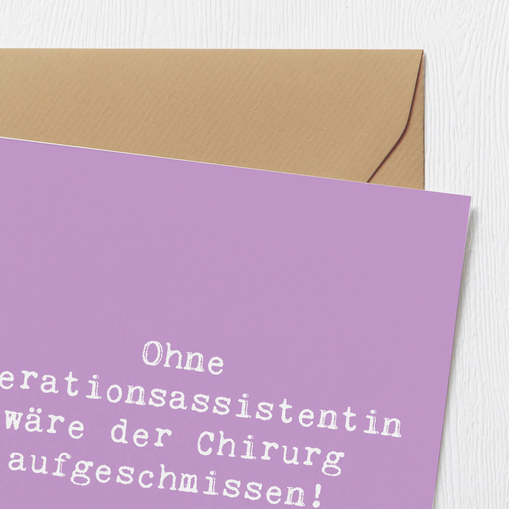 Deluxe Karte Spruch Operationsassistentin Wichtigkeit Einladungskarte, Grußkarte, Glückwunschkarte, Hochzeitskarte, Hochwertige Grußkarte, Karte, Hochwertige Klappkarte, Klappkarte, Geburtstagskarte, Beruf, Ausbildung, Jubiläum, Abschied, Rente, Kollege, Kollegin, Geschenk, Schenken, Arbeitskollege, Mitarbeiter, Firma, Danke, Dankeschön