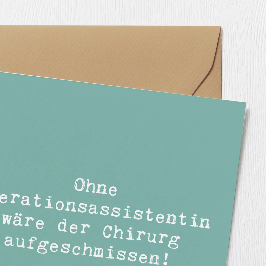 Deluxe Karte Spruch Operationsassistentin Wichtigkeit Einladungskarte, Grußkarte, Glückwunschkarte, Hochzeitskarte, Hochwertige Grußkarte, Karte, Hochwertige Klappkarte, Klappkarte, Geburtstagskarte, Beruf, Ausbildung, Jubiläum, Abschied, Rente, Kollege, Kollegin, Geschenk, Schenken, Arbeitskollege, Mitarbeiter, Firma, Danke, Dankeschön