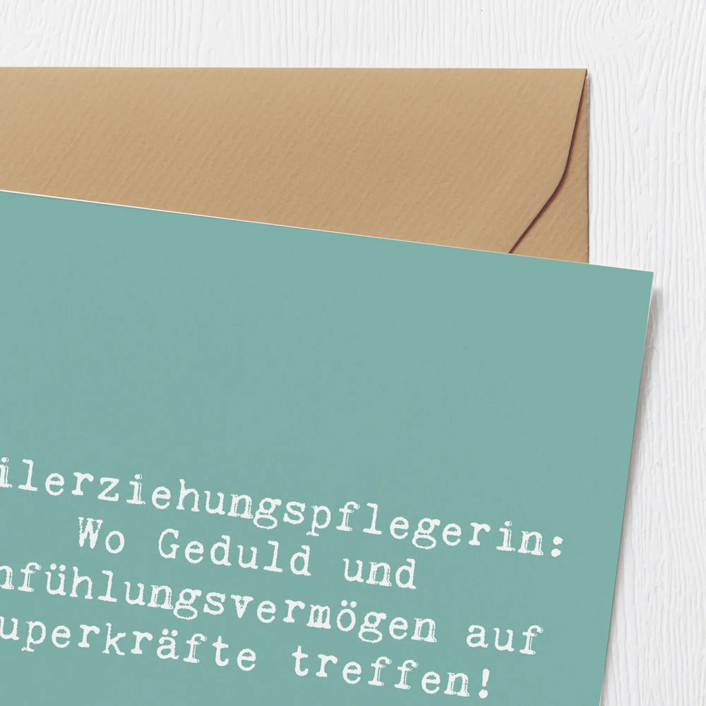 Deluxe Card Saying Heilerziehungspflegerin: Wo Geduld und Einfühlungsvermögen auf Superkräfte treffen! Hochwertige Grußkarte, Geburtstagskarte, Grußkarte, Karte, Hochzeitskarte, Klappkarte, Hochwertige Klappkarte, Glückwunschkarte, Einladungskarte, Beruf, Ausbildung, Jubiläum, Abschied, Rente, Kollege, Kollegin, Geschenk, Schenken, Arbeitskollege, Mitarbeiter, Firma, Danke, Dankeschön