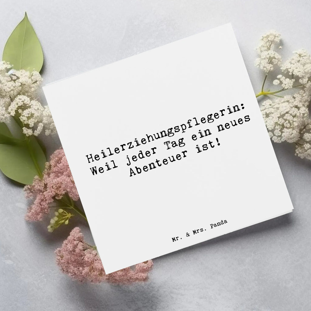 Deluxe Card Saying Heilerziehungspflegerin: Weil jeder Tag ein neues Abenteuer ist! Grußkarte, Karte, Glückwunschkarte, Geburtstagskarte, Einladungskarte, Klappkarte, Hochwertige Grußkarte, Hochwertige Klappkarte, Hochzeitskarte, Beruf, Ausbildung, Jubiläum, Abschied, Rente, Kollege, Kollegin, Geschenk, Schenken, Arbeitskollege, Mitarbeiter, Firma, Danke, Dankeschön