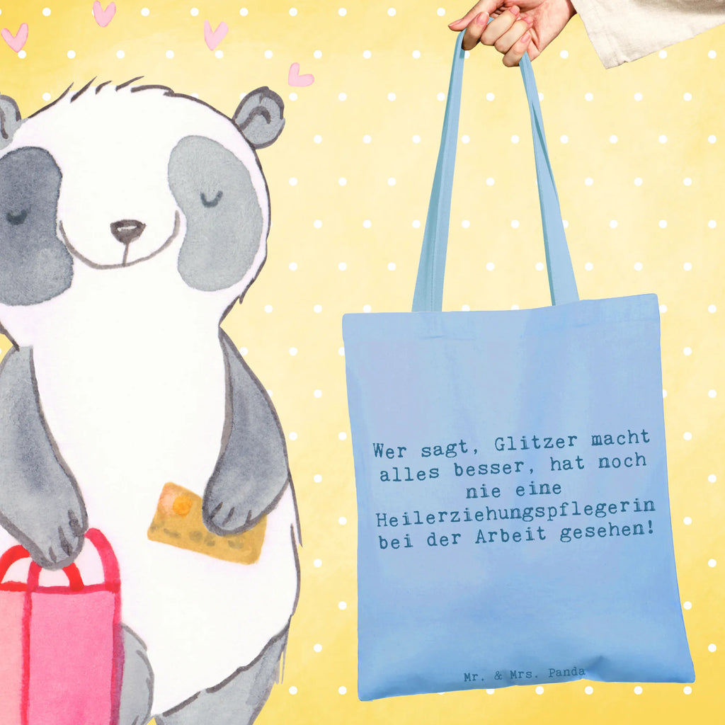 Tote bag Saying Wer sagt, Glitzer macht alles besser, hat noch nie eine Heilerziehungspflegerin bei der Arbeit gesehen! Umhängetasche, Beuteltasche, Einkaufstasche, Tasche, Strandtasche, Beutel, Stofftasche, Jutetasche, Einkaufstüte, Shopper, Schultertasche, Badetasche, Laptoptasche, Stoffbeutel, Jutebeutel, Tragetasche, Beruf, Ausbildung, Jubiläum, Abschied, Rente, Kollege, Kollegin, Geschenk, Schenken, Arbeitskollege, Mitarbeiter, Firma, Danke, Dankeschön
