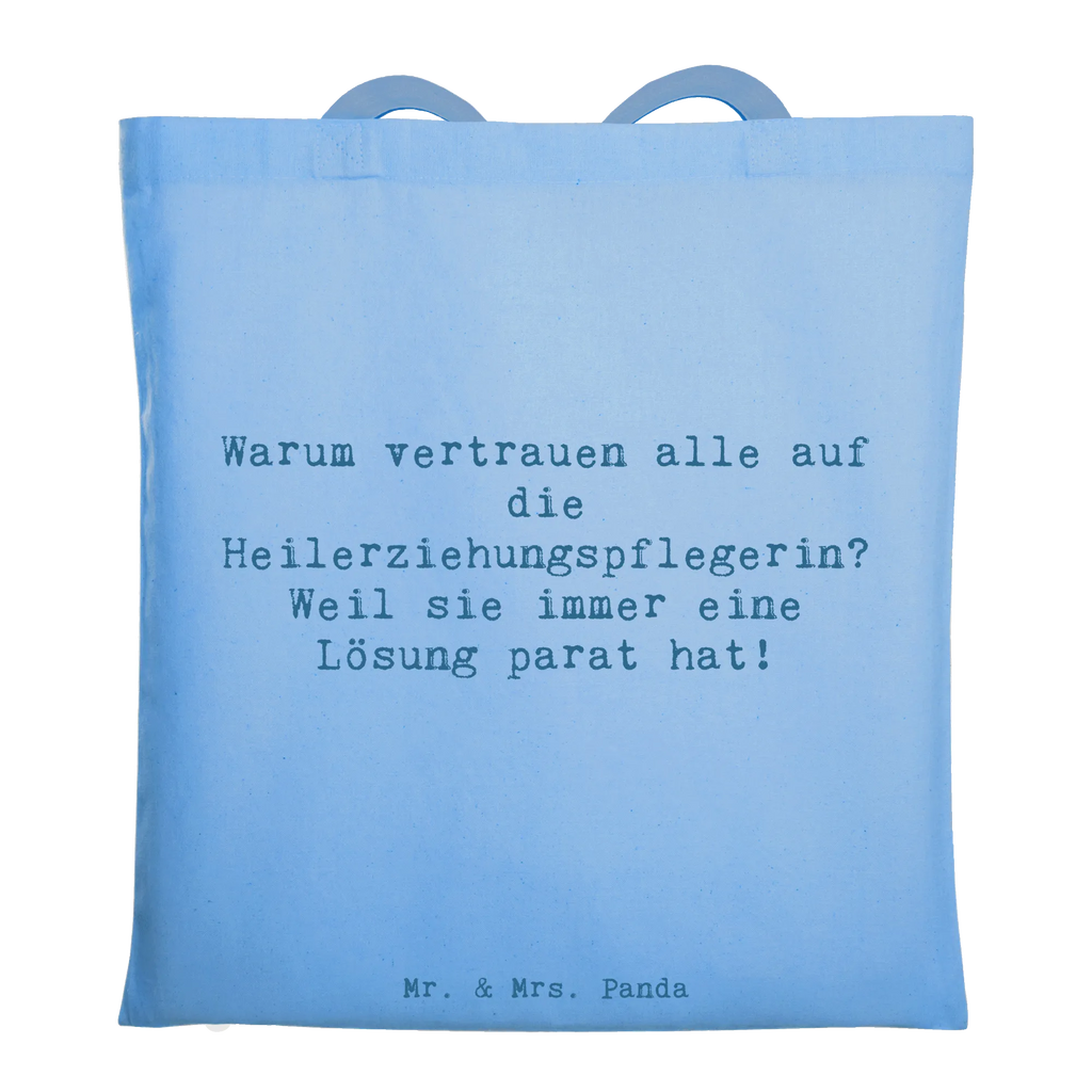 Tote bag Saying Warum vertrauen alle auf die Heilerziehungspflegerin? Weil sie immer eine Lösung parat hat! Einkaufstasche, Laptoptasche, Shopper, Schultertasche, Tasche, Jutebeutel, Umhängetasche, Beuteltasche, Jutetasche, Badetasche, Stoffbeutel, Strandtasche, Stofftasche, Einkaufstüte, Tragetasche, Beutel, Beruf, Ausbildung, Jubiläum, Abschied, Rente, Kollege, Kollegin, Geschenk, Schenken, Arbeitskollege, Mitarbeiter, Firma, Danke, Dankeschön