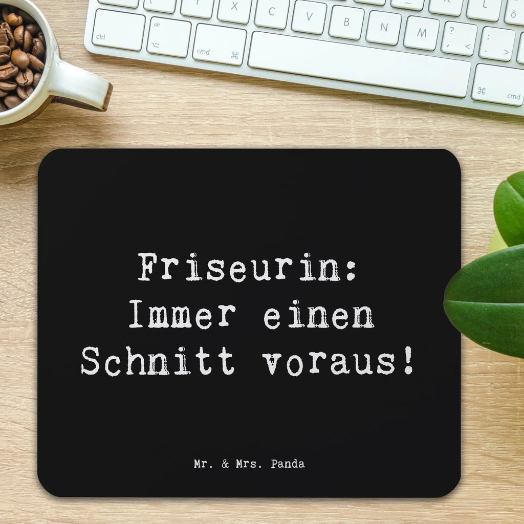 Mouse mat Saying Friseurin: Immer einen Schnitt voraus! PC Zubehör, Einzigartiges Mauspad, Büroausstattung, Designer Mauspad, Mauspad, Mausunterlage, Computer zubehör, Mousepad, Arbeitszimmer, Mauspad Büro, Beruf, Ausbildung, Jubiläum, Abschied, Rente, Kollege, Kollegin, Geschenk, Schenken, Arbeitskollege, Mitarbeiter, Firma, Danke, Dankeschön