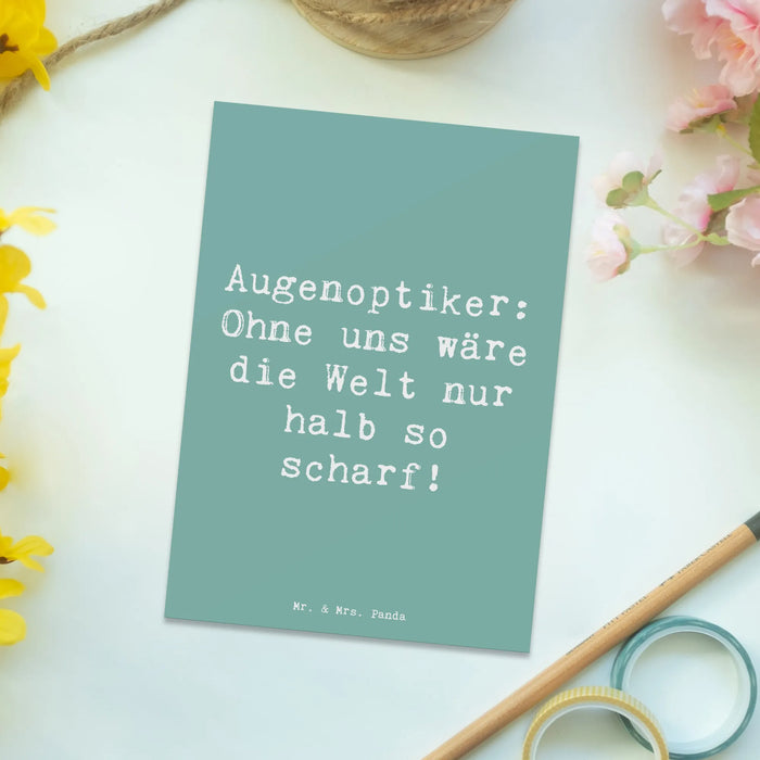 Postkarte Spruch Augenoptiker Schärfe