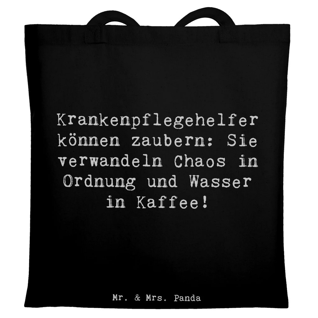 Tote bag Saying Krankenpflegehelfer können zaubern: Sie verwandeln Chaos in Ordnung und Wasser in Kaffee! Einkaufstasche, Tragetasche, Tasche, Einkaufstüte, Jutetasche, Schultertasche, Stoffbeutel, Beuteltasche, Jutebeutel, Strandtasche, Shopper, Beutel, Stofftasche, Umhängetasche, Laptoptasche, Badetasche, Beruf, Ausbildung, Jubiläum, Abschied, Rente, Kollege, Kollegin, Geschenk, Schenken, Arbeitskollege, Mitarbeiter, Firma, Danke, Dankeschön