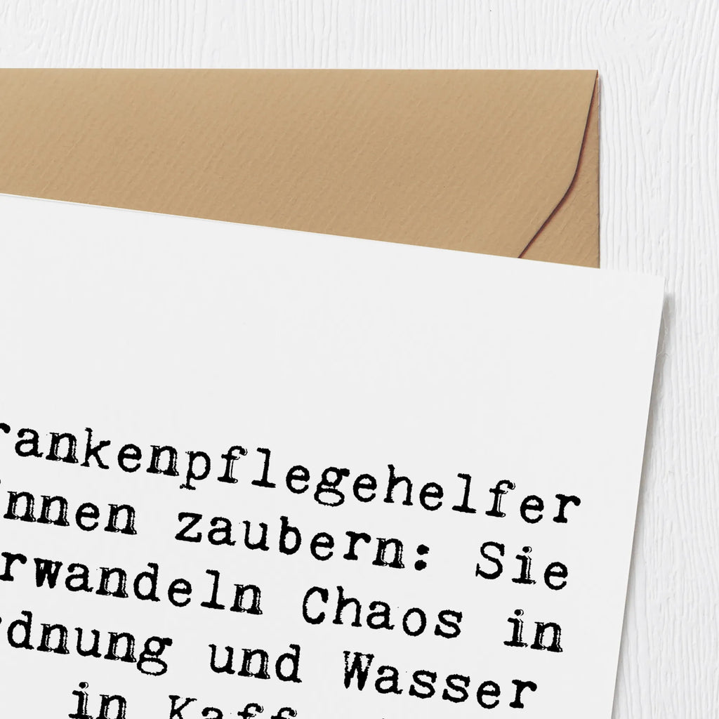 Deluxe Karte Spruch Krankenpflegehelfer Zauberer Karte, Klappkarte, Glückwunschkarte, Hochwertige Grußkarte, Grußkarte, Einladungskarte, Hochzeitskarte, Geburtstagskarte, Hochwertige Klappkarte, Beruf, Ausbildung, Jubiläum, Abschied, Rente, Kollege, Kollegin, Geschenk, Schenken, Arbeitskollege, Mitarbeiter, Firma, Danke, Dankeschön