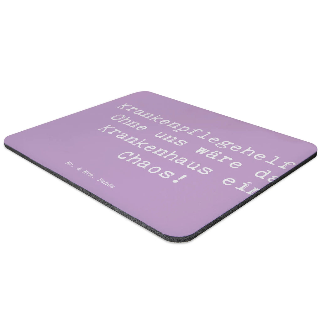 Mouse mat Saying Krankenpflegehelfer: Ohne uns wäre das Krankenhaus ein Chaos! Designer Mauspad, Mauspad Büro, Büroausstattung, Mousepad, Mausunterlage, Arbeitszimmer, Einzigartiges Mauspad, PC Zubehör, Mauspad, Computer zubehör, Beruf, Ausbildung, Jubiläum, Abschied, Rente, Kollege, Kollegin, Geschenk, Schenken, Arbeitskollege, Mitarbeiter, Firma, Danke, Dankeschön