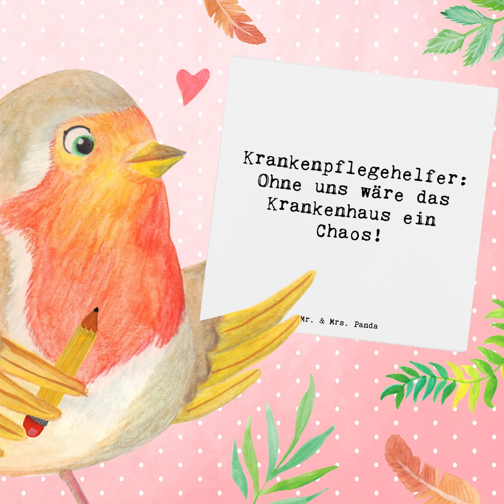 Deluxe Karte Spruch Krankenpflegehelfer Chaos Karte, Hochzeitskarte, Hochwertige Klappkarte, Klappkarte, Geburtstagskarte, Grußkarte, Glückwunschkarte, Hochwertige Grußkarte, Einladungskarte, Beruf, Ausbildung, Jubiläum, Abschied, Rente, Kollege, Kollegin, Geschenk, Schenken, Arbeitskollege, Mitarbeiter, Firma, Danke, Dankeschön