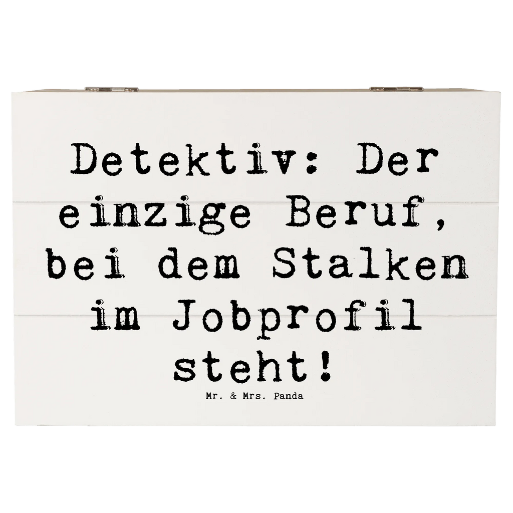 Wooden chest Saying Detektiv: Der einzige Beruf, bei dem Stalken im Jobprofil steht! XXL, Dekokiste, Kiste, Truhe, Schatulle, Schatzkiste, Erinnerungsbox, Holzkiste, Aufbewahrungsbox, Erinnerungskiste, Geschenkdose, Geschenkbox, Beruf, Ausbildung, Jubiläum, Abschied, Rente, Kollege, Kollegin, Geschenk, Schenken, Arbeitskollege, Mitarbeiter, Firma, Danke, Dankeschön