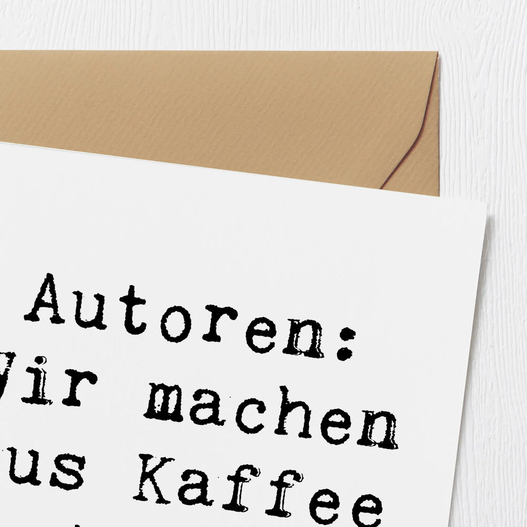 Deluxe Karte Spruch Autorin Kaffee Hochwertige Klappkarte, Einladungskarte, Glückwunschkarte, Grußkarte, Hochwertige Grußkarte, Karte, Hochzeitskarte, Klappkarte, Geburtstagskarte, Beruf, Ausbildung, Jubiläum, Abschied, Rente, Kollege, Kollegin, Geschenk, Schenken, Arbeitskollege, Mitarbeiter, Firma, Danke, Dankeschön