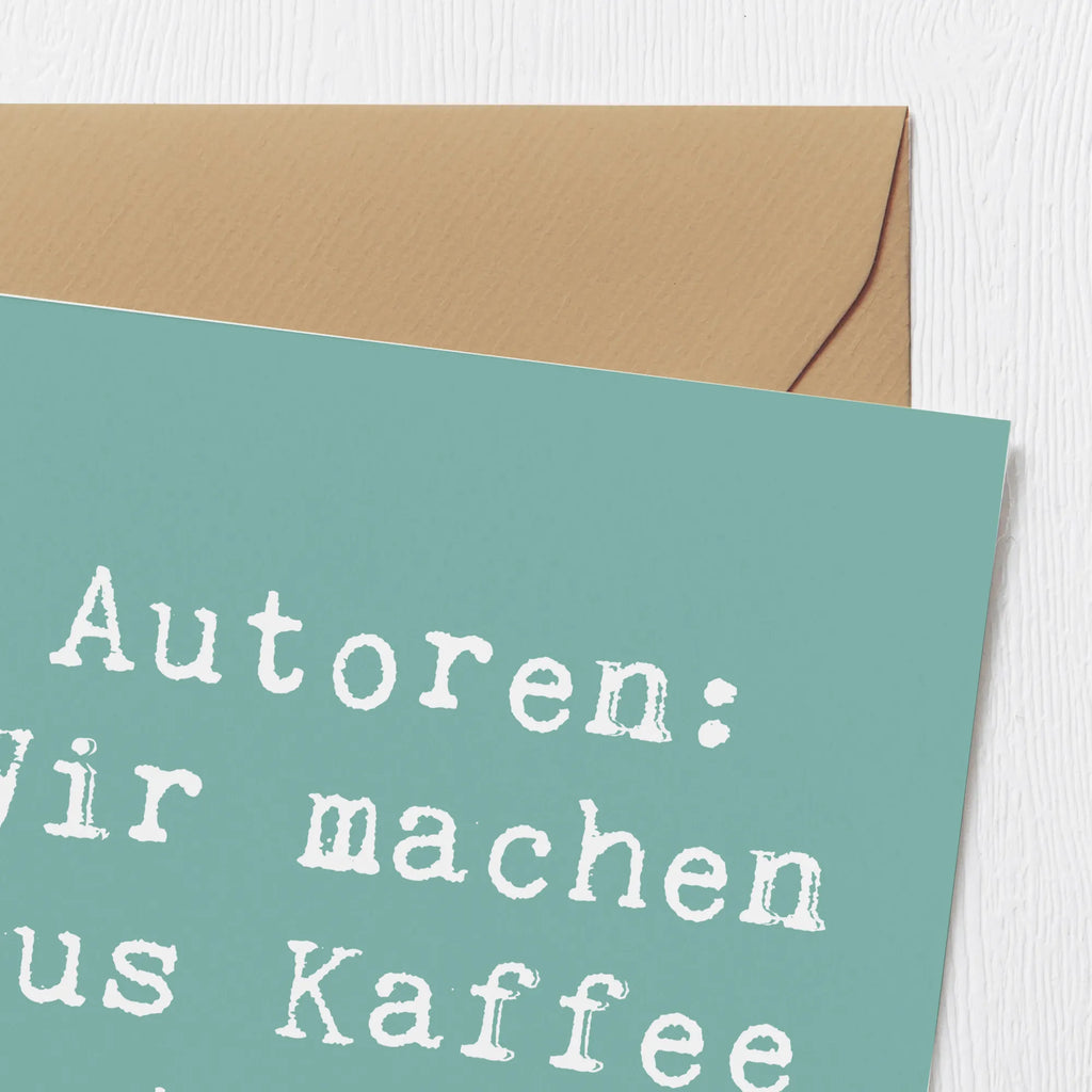 Deluxe Karte Spruch Autorin Kaffee Hochwertige Klappkarte, Einladungskarte, Glückwunschkarte, Grußkarte, Hochwertige Grußkarte, Karte, Hochzeitskarte, Klappkarte, Geburtstagskarte, Beruf, Ausbildung, Jubiläum, Abschied, Rente, Kollege, Kollegin, Geschenk, Schenken, Arbeitskollege, Mitarbeiter, Firma, Danke, Dankeschön