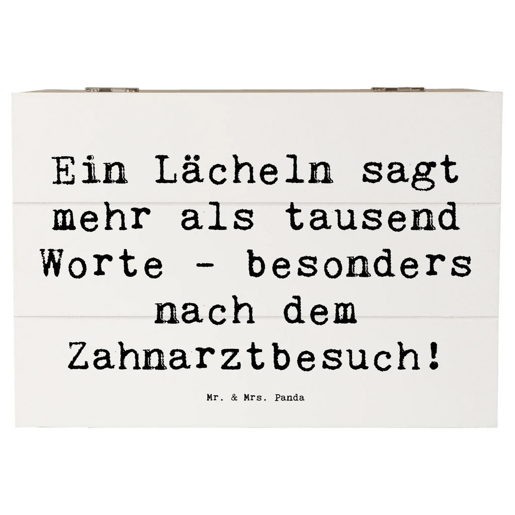 Wooden chest Saying Ein Lächeln sagt mehr als tausend Worte - besonders nach dem Zahnarztbesuch! Schatulle, XXL, Geschenkbox, Truhe, Aufbewahrungsbox, Erinnerungskiste, Erinnerungsbox, Holzkiste, Geschenkdose, Dekokiste, Kiste, Schatzkiste, Beruf, Ausbildung, Jubiläum, Abschied, Rente, Kollege, Kollegin, Geschenk, Schenken, Arbeitskollege, Mitarbeiter, Firma, Danke, Dankeschön