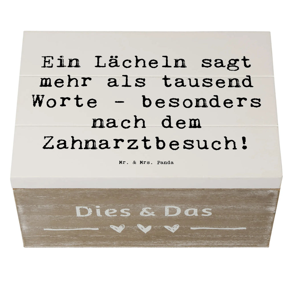 Wooden chest Saying Ein Lächeln sagt mehr als tausend Worte - besonders nach dem Zahnarztbesuch! Schatulle, XXL, Geschenkbox, Truhe, Aufbewahrungsbox, Erinnerungskiste, Erinnerungsbox, Holzkiste, Geschenkdose, Dekokiste, Kiste, Schatzkiste, Beruf, Ausbildung, Jubiläum, Abschied, Rente, Kollege, Kollegin, Geschenk, Schenken, Arbeitskollege, Mitarbeiter, Firma, Danke, Dankeschön