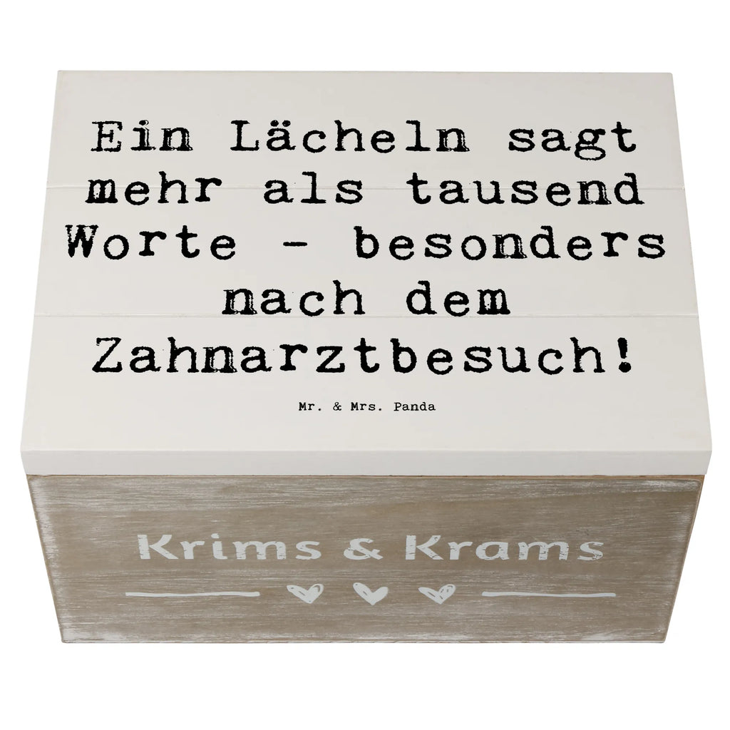 Wooden chest Saying Ein Lächeln sagt mehr als tausend Worte - besonders nach dem Zahnarztbesuch! Schatulle, XXL, Geschenkbox, Truhe, Aufbewahrungsbox, Erinnerungskiste, Erinnerungsbox, Holzkiste, Geschenkdose, Dekokiste, Kiste, Schatzkiste, Beruf, Ausbildung, Jubiläum, Abschied, Rente, Kollege, Kollegin, Geschenk, Schenken, Arbeitskollege, Mitarbeiter, Firma, Danke, Dankeschön