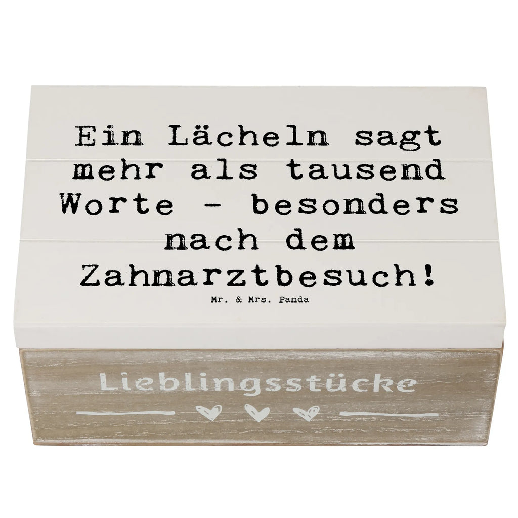 Wooden chest Saying Ein Lächeln sagt mehr als tausend Worte - besonders nach dem Zahnarztbesuch! Schatulle, XXL, Geschenkbox, Truhe, Aufbewahrungsbox, Erinnerungskiste, Erinnerungsbox, Holzkiste, Geschenkdose, Dekokiste, Kiste, Schatzkiste, Beruf, Ausbildung, Jubiläum, Abschied, Rente, Kollege, Kollegin, Geschenk, Schenken, Arbeitskollege, Mitarbeiter, Firma, Danke, Dankeschön