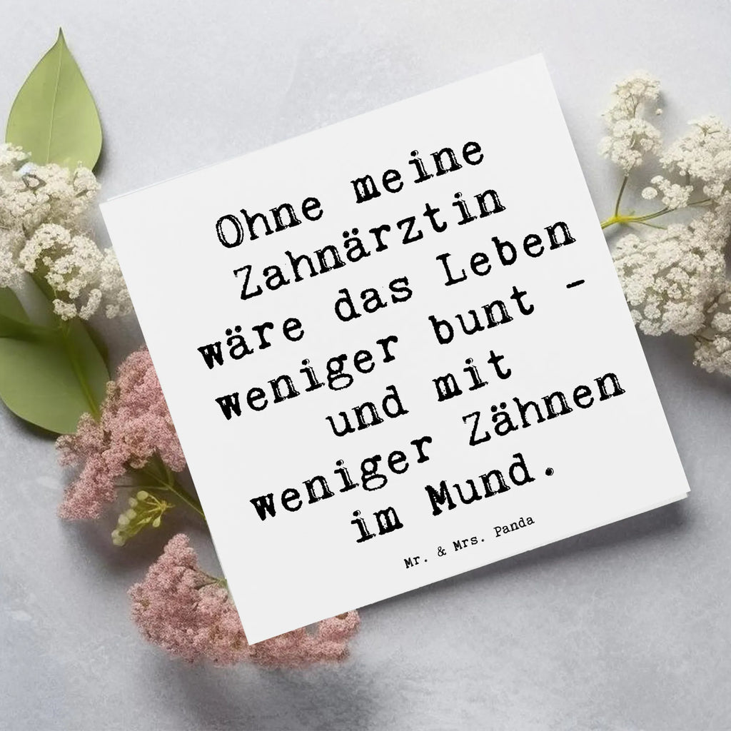 Deluxe Card Saying Ohne meine Zahnärztin wäre das Leben weniger bunt - und mit weniger Zähnen im Mund. Glückwunschkarte, Hochwertige Klappkarte, Karte, Hochwertige Grußkarte, Hochzeitskarte, Grußkarte, Geburtstagskarte, Einladungskarte, Klappkarte, Beruf, Ausbildung, Jubiläum, Abschied, Rente, Kollege, Kollegin, Geschenk, Schenken, Arbeitskollege, Mitarbeiter, Firma, Danke, Dankeschön