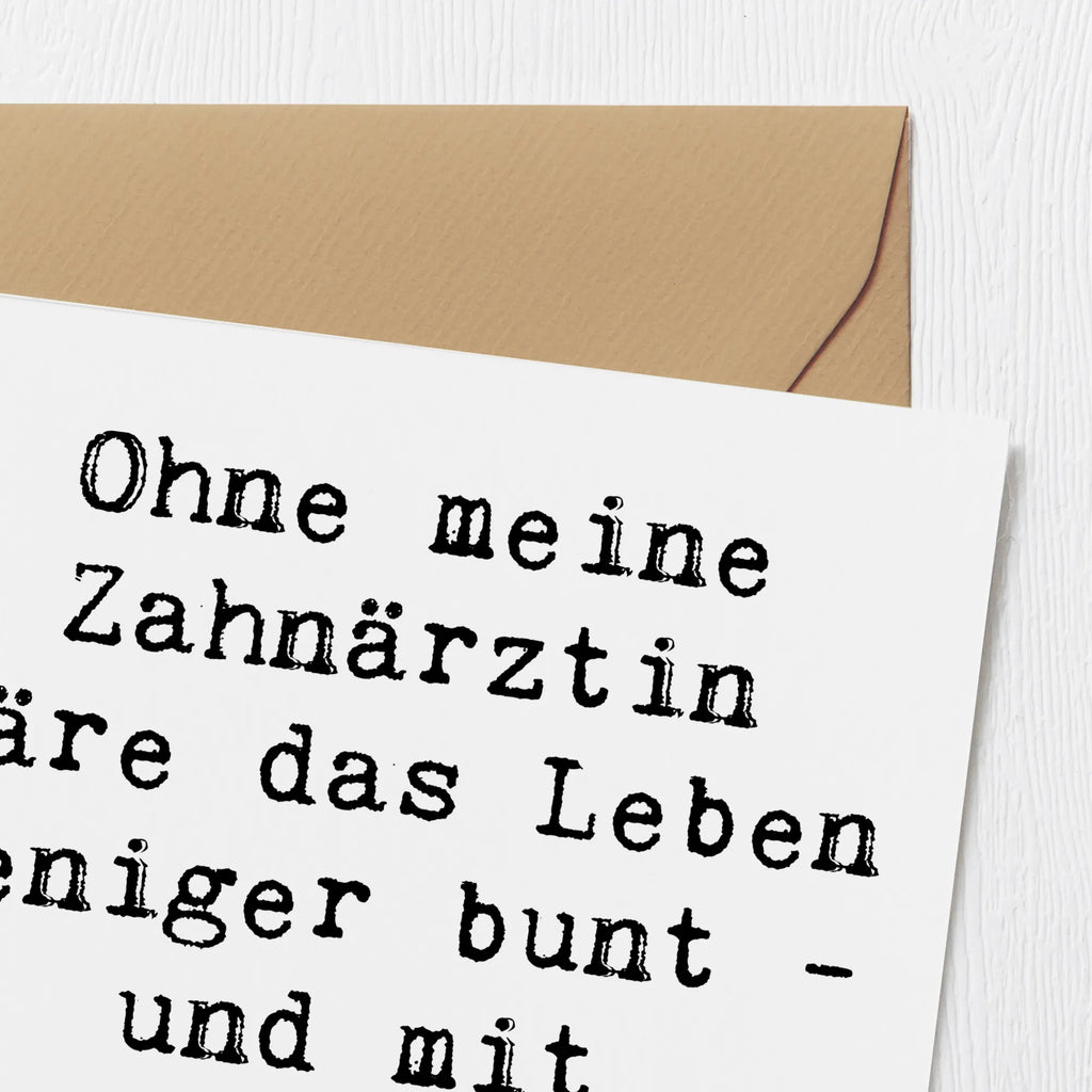 Deluxe Card Saying Ohne meine Zahnärztin wäre das Leben weniger bunt - und mit weniger Zähnen im Mund. Glückwunschkarte, Hochwertige Klappkarte, Karte, Hochwertige Grußkarte, Hochzeitskarte, Grußkarte, Geburtstagskarte, Einladungskarte, Klappkarte, Beruf, Ausbildung, Jubiläum, Abschied, Rente, Kollege, Kollegin, Geschenk, Schenken, Arbeitskollege, Mitarbeiter, Firma, Danke, Dankeschön