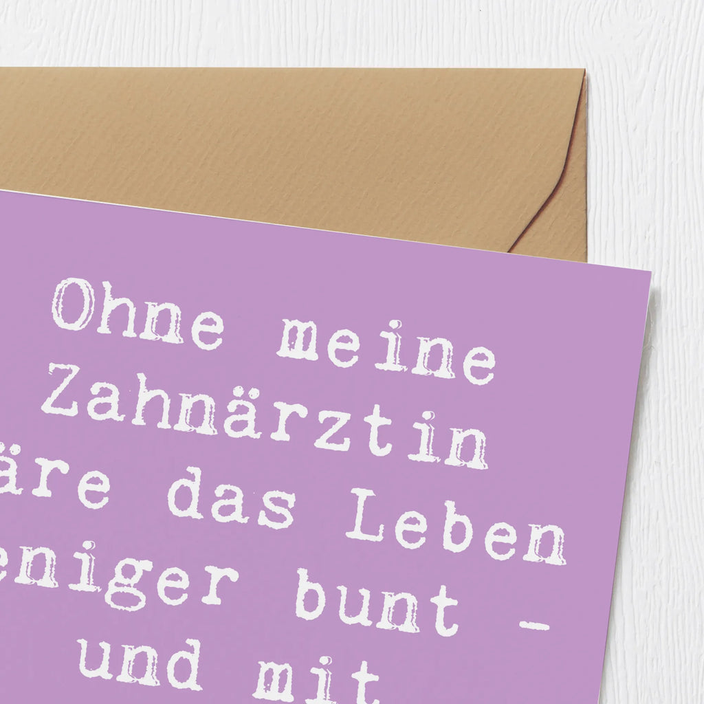 Deluxe Card Saying Ohne meine Zahnärztin wäre das Leben weniger bunt - und mit weniger Zähnen im Mund. Glückwunschkarte, Hochwertige Klappkarte, Karte, Hochwertige Grußkarte, Hochzeitskarte, Grußkarte, Geburtstagskarte, Einladungskarte, Klappkarte, Beruf, Ausbildung, Jubiläum, Abschied, Rente, Kollege, Kollegin, Geschenk, Schenken, Arbeitskollege, Mitarbeiter, Firma, Danke, Dankeschön