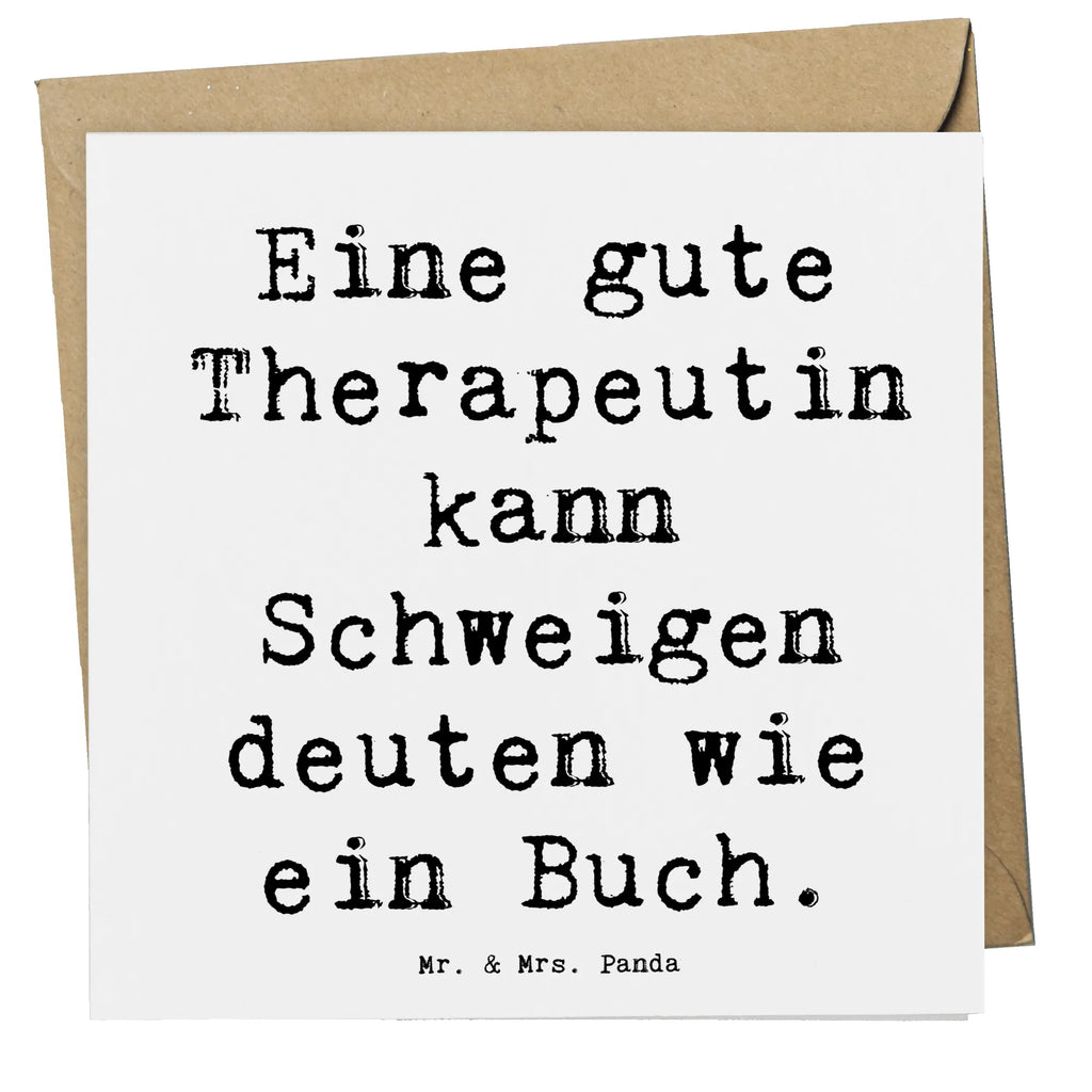 Deluxe Card Saying Eine gute Therapeutin kann Schweigen deuten wie ein Buch. Glückwunschkarte, Karte, Hochwertige Klappkarte, Hochwertige Grußkarte, Einladungskarte, Grußkarte, Klappkarte, Hochzeitskarte, Geburtstagskarte, Beruf, Ausbildung, Jubiläum, Abschied, Rente, Kollege, Kollegin, Geschenk, Schenken, Arbeitskollege, Mitarbeiter, Firma, Danke, Dankeschön