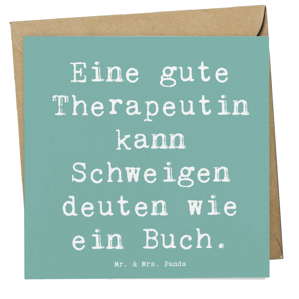Deluxe Card Saying Eine gute Therapeutin kann Schweigen deuten wie ein Buch. Glückwunschkarte, Karte, Hochwertige Klappkarte, Hochwertige Grußkarte, Einladungskarte, Grußkarte, Klappkarte, Hochzeitskarte, Geburtstagskarte, Beruf, Ausbildung, Jubiläum, Abschied, Rente, Kollege, Kollegin, Geschenk, Schenken, Arbeitskollege, Mitarbeiter, Firma, Danke, Dankeschön