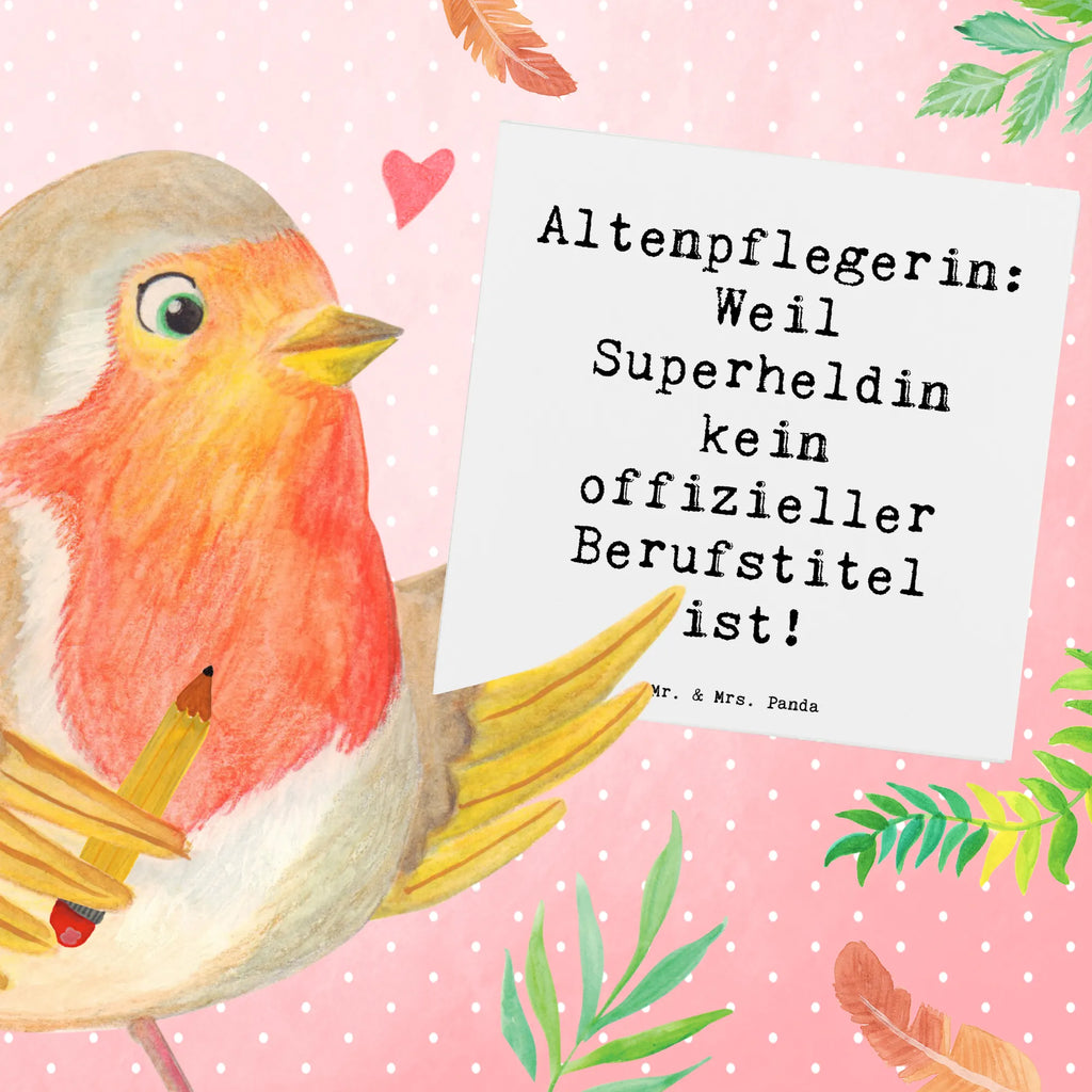 Deluxe Karte Spruch Altenpflegerin Superheld doppelkarte, Glückwunschkarte, Grußkarte, faltkarte, Klappkarte, Geschenk, Schenken, Jubiläum, Danke, Dankeschön, Beruf, Ausbildung, Abschied, Rente, Kollege, Kollegin, Arbeitskollege, Mitarbeiter, Firma