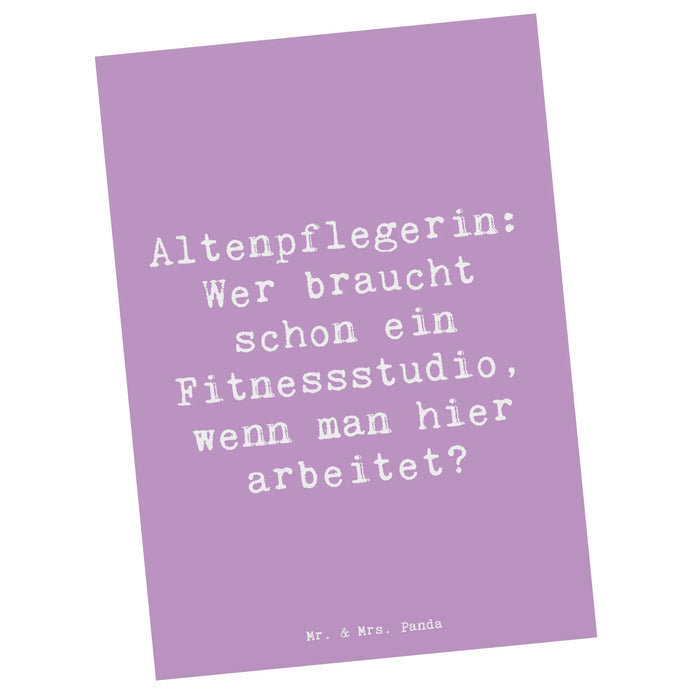 Postkarte Spruch Altenpflegerin Fitness