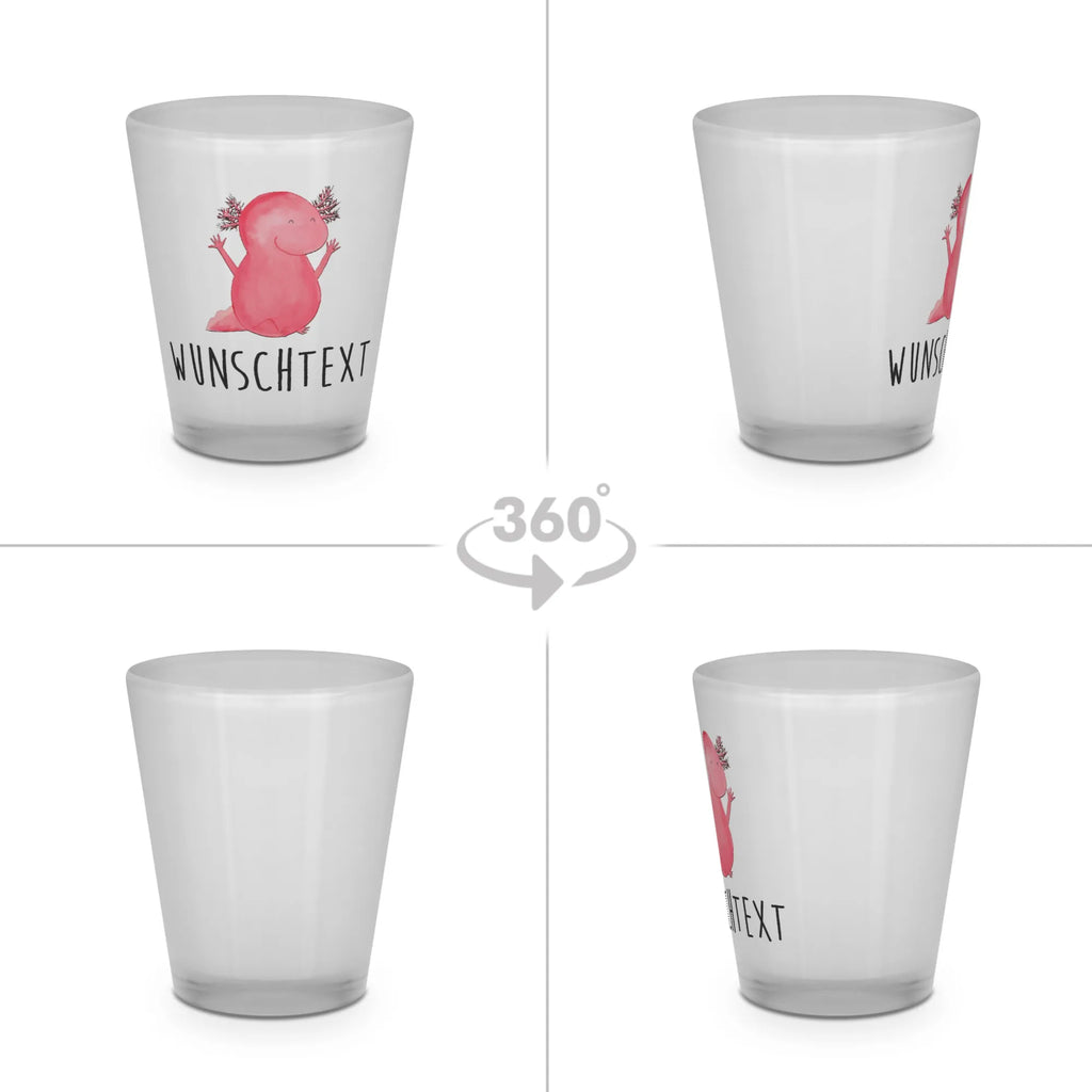 Personalised Shot Glass axolotl Hooray Axolotl, Axelotl, marine animals, Mexican walking fish, salamander, tail, fun, motivation, axolot, axolotl, satisfaction, amphibian, cheerful, joy