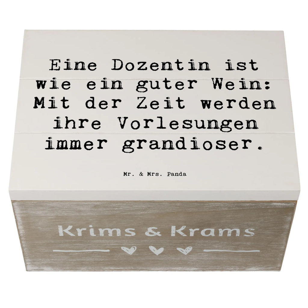 Wooden chest Saying Eine Dozentin ist wie ein guter Wein: Mit der Zeit werden ihre Vorlesungen immer grandioser. Schatzkiste, Erinnerungskiste, Erinnerungsbox, Geschenkbox, Schatulle, XXL, Geschenkdose, Holzkiste, Aufbewahrungsbox, Kiste, Dekokiste, Truhe, Beruf, Ausbildung, Jubiläum, Abschied, Rente, Kollege, Kollegin, Geschenk, Schenken, Arbeitskollege, Mitarbeiter, Firma, Danke, Dankeschön