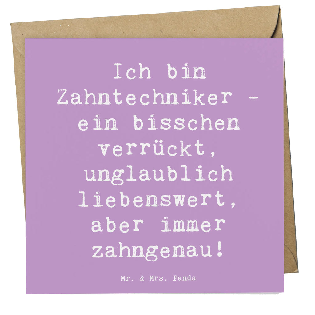 Deluxe Card Saying Ich bin Zahntechniker - ein bisschen verrückt, unglaublich liebenswert, aber immer zahngenau! Karte, Klappkarte, Glückwunschkarte, Einladungskarte, Geburtstagskarte, Hochwertige Klappkarte, Hochzeitskarte, Hochwertige Grußkarte, Grußkarte, Beruf, Ausbildung, Jubiläum, Abschied, Rente, Kollege, Kollegin, Geschenk, Schenken, Arbeitskollege, Mitarbeiter, Firma, Danke, Dankeschön