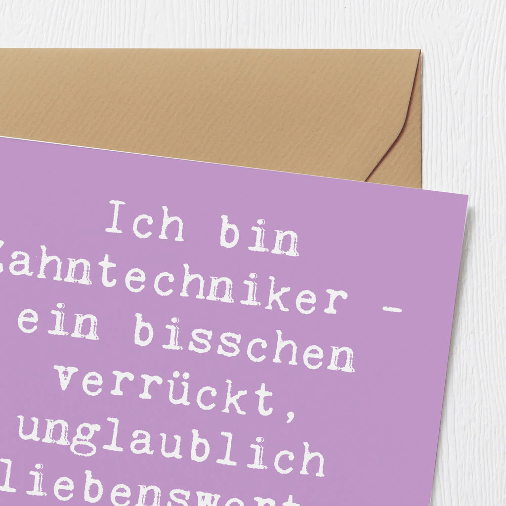 Deluxe Card Saying Ich bin Zahntechniker - ein bisschen verrückt, unglaublich liebenswert, aber immer zahngenau! Karte, Klappkarte, Glückwunschkarte, Einladungskarte, Geburtstagskarte, Hochwertige Klappkarte, Hochzeitskarte, Hochwertige Grußkarte, Grußkarte, Beruf, Ausbildung, Jubiläum, Abschied, Rente, Kollege, Kollegin, Geschenk, Schenken, Arbeitskollege, Mitarbeiter, Firma, Danke, Dankeschön