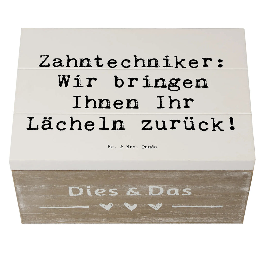 Wooden chest Saying Zahntechniker: Wir bringen Ihnen Ihr Lächeln zurück! Erinnerungskiste, Aufbewahrungsbox, Schatzkiste, Schatulle, Erinnerungsbox, Truhe, XXL, Dekokiste, Geschenkdose, Kiste, Holzkiste, Geschenkbox, Beruf, Ausbildung, Jubiläum, Abschied, Rente, Kollege, Kollegin, Geschenk, Schenken, Arbeitskollege, Mitarbeiter, Firma, Danke, Dankeschön