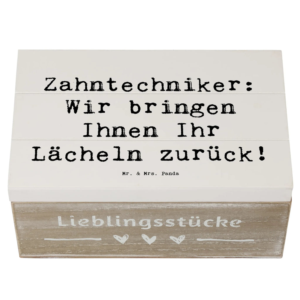Wooden chest Saying Zahntechniker: Wir bringen Ihnen Ihr Lächeln zurück! Erinnerungskiste, Aufbewahrungsbox, Schatzkiste, Schatulle, Erinnerungsbox, Truhe, XXL, Dekokiste, Geschenkdose, Kiste, Holzkiste, Geschenkbox, Beruf, Ausbildung, Jubiläum, Abschied, Rente, Kollege, Kollegin, Geschenk, Schenken, Arbeitskollege, Mitarbeiter, Firma, Danke, Dankeschön