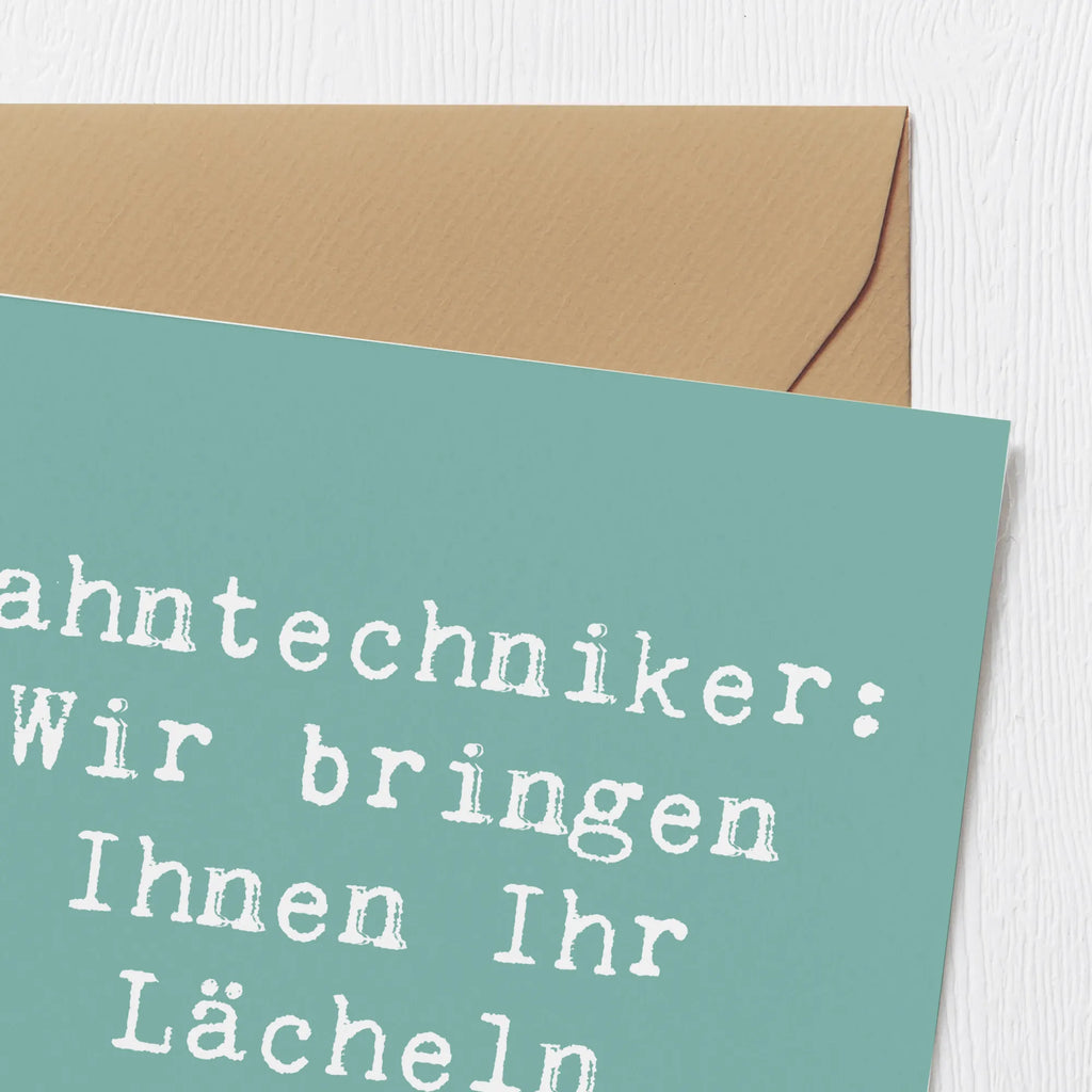 Deluxe Karte Spruch Zahntechniker: Wir bringen Ihnen Ihr Lächeln zurück! doppelkarte, Glückwunschkarte, faltkarte, Grußkarte, Klappkarte, Geschenk, Schenken, Jubiläum, Danke, Dankeschön, Beruf, Ausbildung, Abschied, Rente, Kollege, Kollegin, Arbeitskollege, Mitarbeiter, Firma