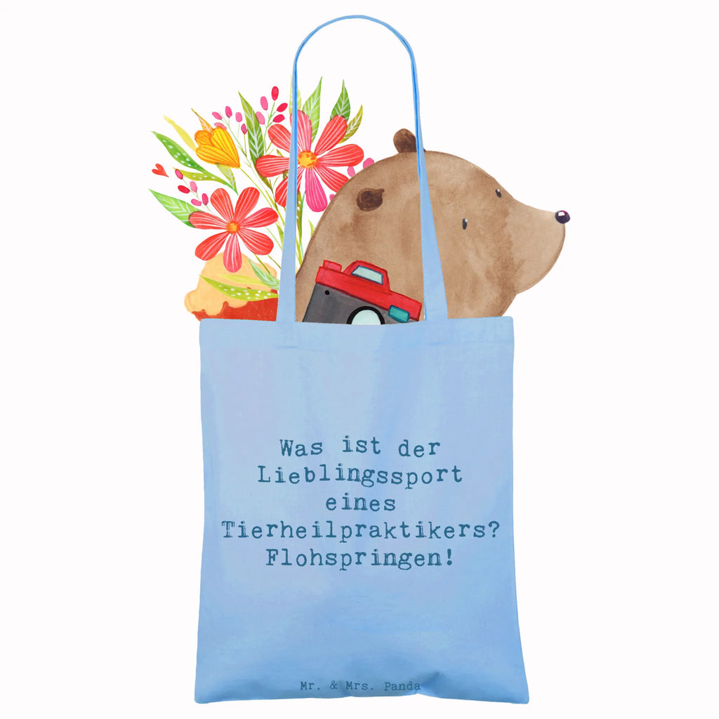 Tote bag Saying Was ist der Lieblingssport eines Tierheilpraktikers? Flohspringen! Tasche, Laptoptasche, Stoffbeutel, Strandtasche, Einkaufstasche, Stofftasche, Shopper, Beutel, Jutebeutel, Badetasche, Schultertasche, Einkaufstüte, Jutetasche, Umhängetasche, Beuteltasche, Tragetasche, Beruf, Ausbildung, Jubiläum, Abschied, Rente, Kollege, Kollegin, Geschenk, Schenken, Arbeitskollege, Mitarbeiter, Firma, Danke, Dankeschön