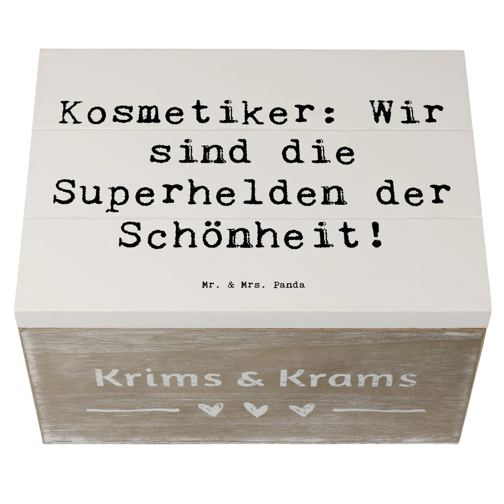 Wooden chest Saying Kosmetiker: Wir sind die Superhelden der Schönheit! Aufbewahrungsbox, Kiste, Erinnerungsbox, Schatulle, Geschenkbox, XXL, Truhe, Holzkiste, Geschenkdose, Erinnerungskiste, Dekokiste, Schatzkiste, Beruf, Ausbildung, Jubiläum, Abschied, Rente, Kollege, Kollegin, Geschenk, Schenken, Arbeitskollege, Mitarbeiter, Firma, Danke, Dankeschön