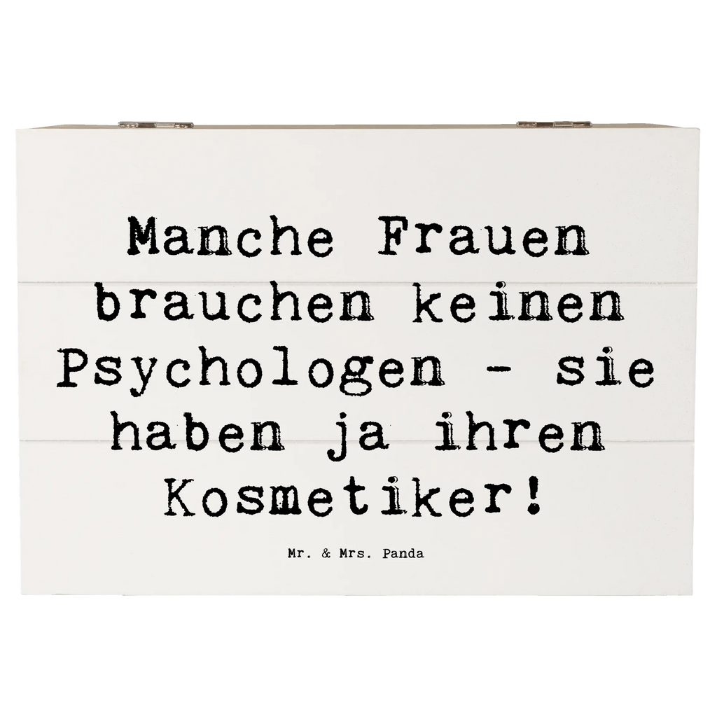 Holzkiste Spruch Manche Frauen brauchen keinen Psychologen - sie haben ja ihren Kosmetiker! Dekokiste, Geschenkdose, Erinnerungsbox, Aufbewahrungsbox, Schatzkiste, Truhe, Schatulle, Holzkiste, XXL, Kiste, Geschenkbox, Erinnerungskiste, Beruf, Ausbildung, Jubiläum, Abschied, Rente, Kollege, Kollegin, Geschenk, Schenken, Arbeitskollege, Mitarbeiter, Firma, Danke, Dankeschön