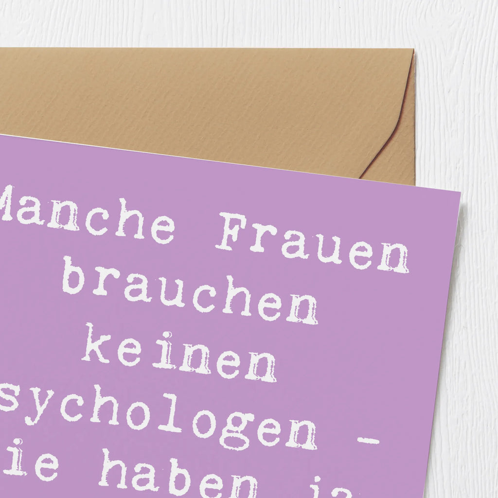 Deluxe Card Saying Manche Frauen brauchen keinen Psychologen - sie haben ja ihren Kosmetiker! Hochzeitskarte, Hochwertige Klappkarte, Geburtstagskarte, Glückwunschkarte, Einladungskarte, Grußkarte, Karte, Hochwertige Grußkarte, Klappkarte, Beruf, Ausbildung, Jubiläum, Abschied, Rente, Kollege, Kollegin, Geschenk, Schenken, Arbeitskollege, Mitarbeiter, Firma, Danke, Dankeschön