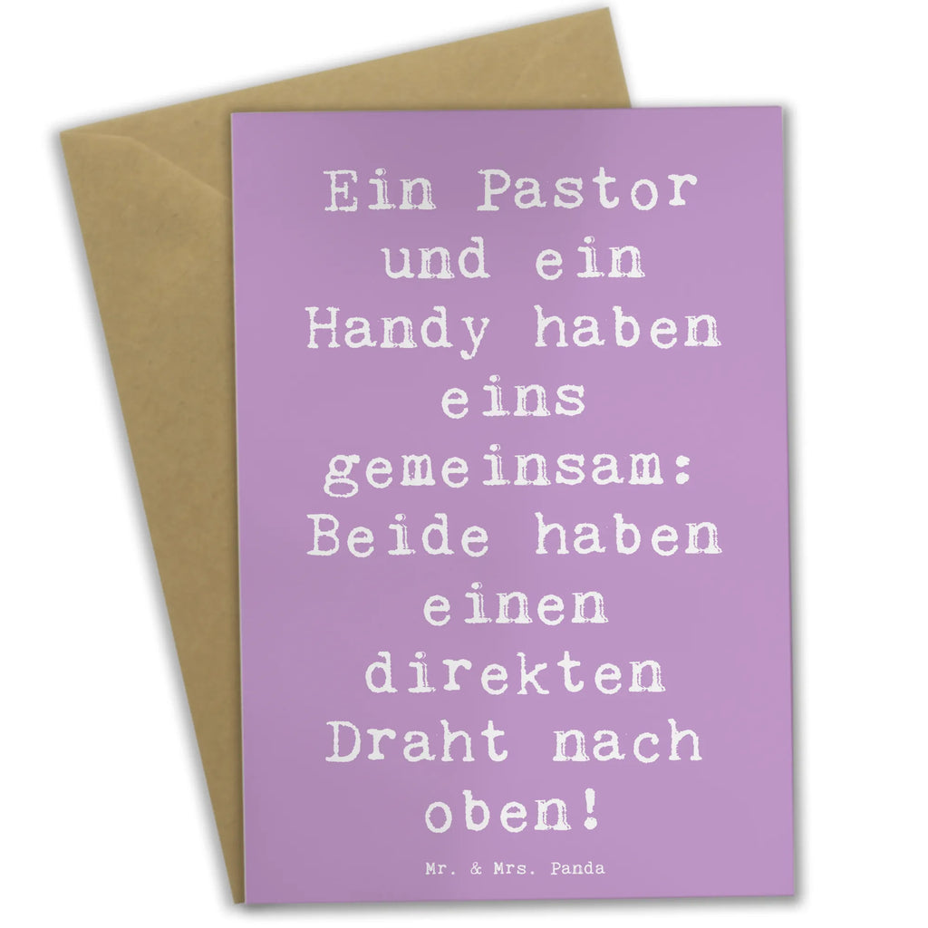 Grußkarte Spruch Ein Pastor und ein Handy haben eins gemeinsam: Beide haben einen direkten Draht nach oben! Glückwunschkarte, Geburtstagskarte, Ansichtskarten, Hochzeitskarte, Grußkarte, Karte, Einladungskarte, Klappkarte, Beruf, Ausbildung, Jubiläum, Abschied, Rente, Kollege, Kollegin, Geschenk, Schenken, Arbeitskollege, Mitarbeiter, Firma, Danke, Dankeschön