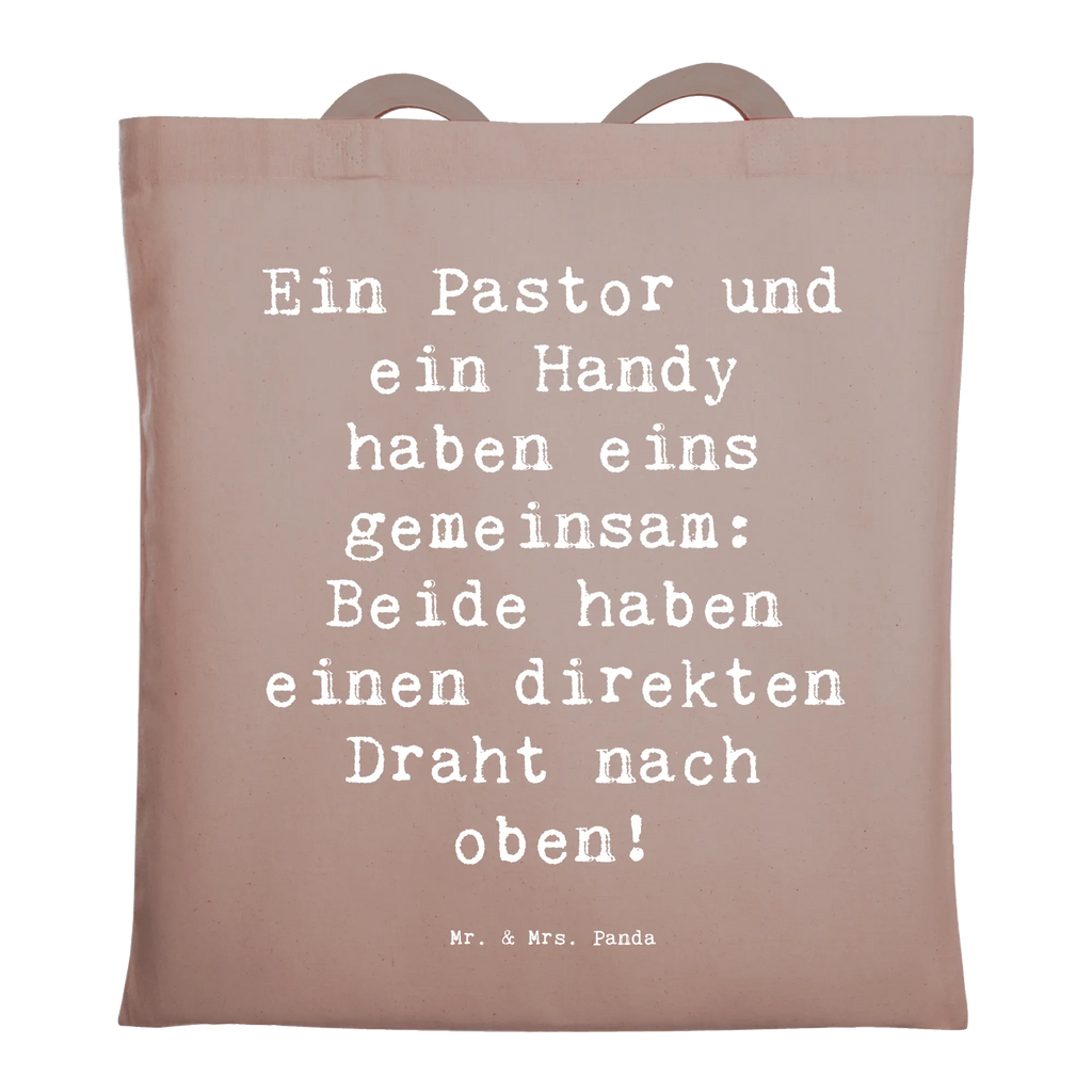 Tote bag Saying Ein Pastor und ein Handy haben eins gemeinsam: Beide haben einen direkten Draht nach oben! Beuteltasche, Beutel, Einkaufstasche, Jutebeutel, Stoffbeutel, Tasche, Shopper, Umhängetasche, Strandtasche, Schultertasche, Stofftasche, Tragetasche, Badetasche, Jutetasche, Einkaufstüte, Laptoptasche, Beruf, Ausbildung, Jubiläum, Abschied, Rente, Kollege, Kollegin, Geschenk, Schenken, Arbeitskollege, Mitarbeiter, Firma, Danke, Dankeschön