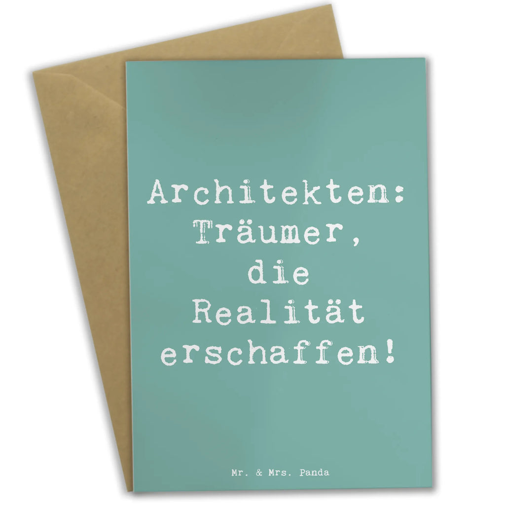 Greetings card Saying Architekten: Träumer, die Realität erschaffen! Klappkarte, Glückwunschkarte, Hochzeitskarte, Karte, Einladungskarte, Grußkarte, Geburtstagskarte, Ansichtskarten, Beruf, Ausbildung, Jubiläum, Abschied, Rente, Kollege, Kollegin, Geschenk, Schenken, Arbeitskollege, Mitarbeiter, Firma, Danke, Dankeschön