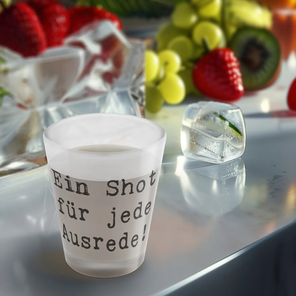 Shot glass Saying Ein Shot für jede Ausrede! Shotgläser, Kurze Gläser, Shot Glas, Ausgefallene Schnapsgläser, Lustige Schnapsgläser, Stamperl, Likör Glas, Schnapsgläser, Likörgläser, Kurzen Glas, Likör Gläser, Shotglas, wanddeko, liebe, glück, sprüche, geschenkideen, alltag verschönern, lebensweisheiten, schöne sprüche, wohnaccessoires, motivation, zitate, nachhaltige geschenke, sprüche sammlung, inspiration, shopify, freude, spruch kollektion, mr and mrs panda, Dekoration, Lächeln, Kreativ, Einzigartig