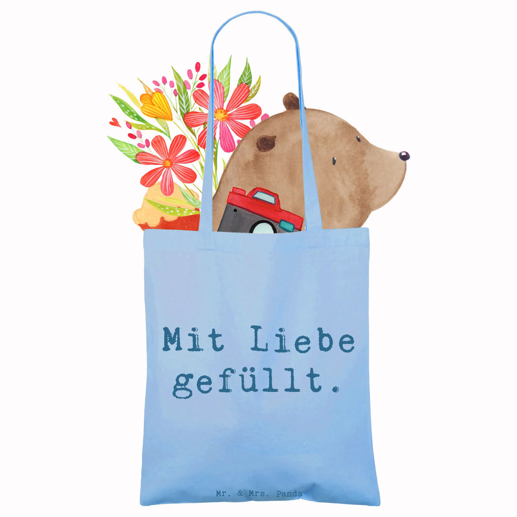 Tote bag Saying Mit Liebe gefüllt. Stoffbeutel, Badetasche, Einkaufstüte, Beuteltasche, Jutetasche, Tragetasche, Jutebeutel, Umhängetasche, Beutel, Schultertasche, Einkaufstasche, Shopper, Tasche, Laptoptasche, Strandtasche, Stofftasche, sprüche, zitate, spruch kollektion, inspiration, motivation, lebensweisheiten, geschenkideen, wanddeko, wohnaccessoires, sprüche sammlung, schöne sprüche, glück, liebe, freude, lächeln, alltag verschönern, nachhaltige geschenke, dekoration, kreativ, einzigartig, shopify, mr and mrs panda