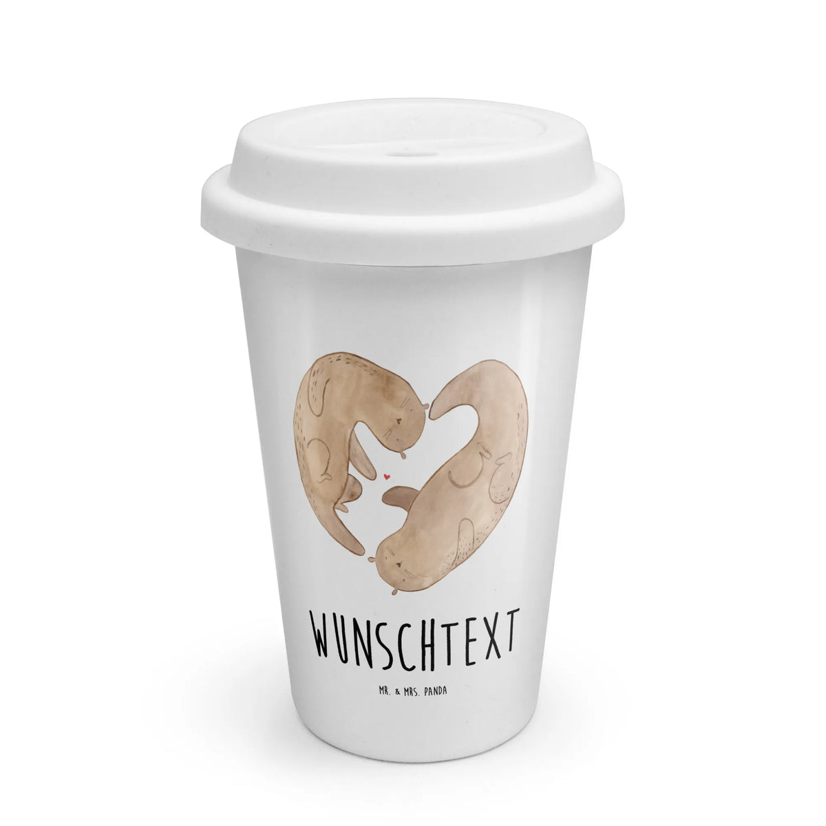 Personalized To Go Cup otter Heart animal lover, marten, sea otter, European otter, water mammal, aquatic animal, baby otter, predator, water, otter gifts, gift ideas for animal lovers, animal, mammal, water animal, gifts for people in love, proof of love, wedding day, life together, better half, heart, anniversary, love gift