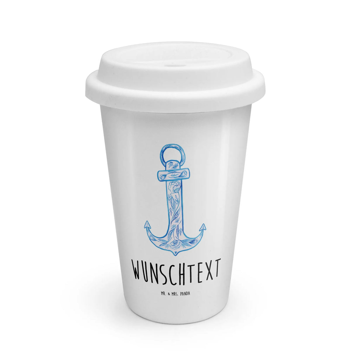 Personalized To Go Cup anchor Blue card, gift ideas, gifts, small animals, cute, cute animal motives, hand drawn, funny sayings, good mood, special gifts, animal lover