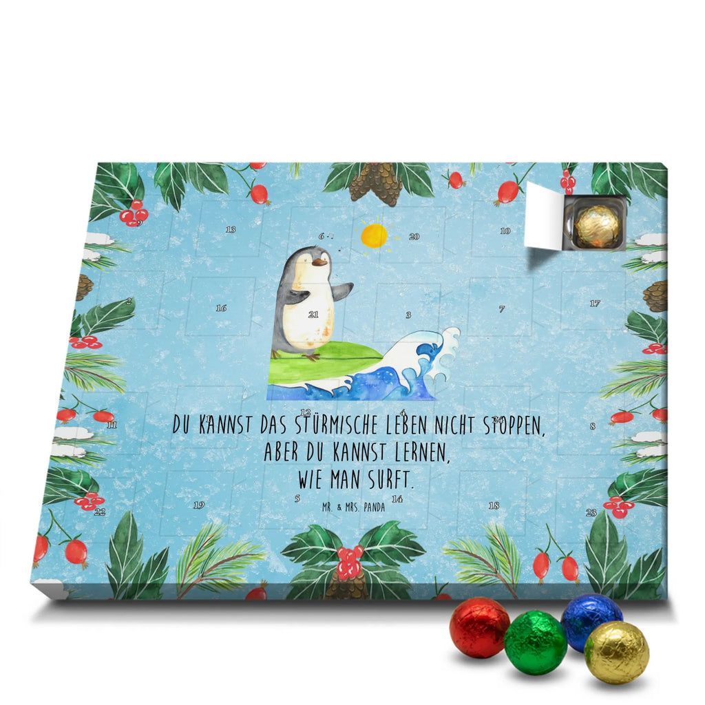 Chocolate advent calendar Penguin surfer North Pole, Penguins, waves, surfing, wave riding, holidays, penguins, surfers