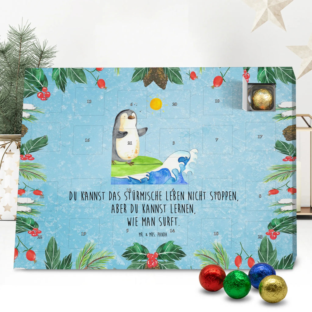 Chocolate advent calendar Penguin surfer North Pole, Penguins, waves, surfing, wave riding, holidays, penguins, surfers
