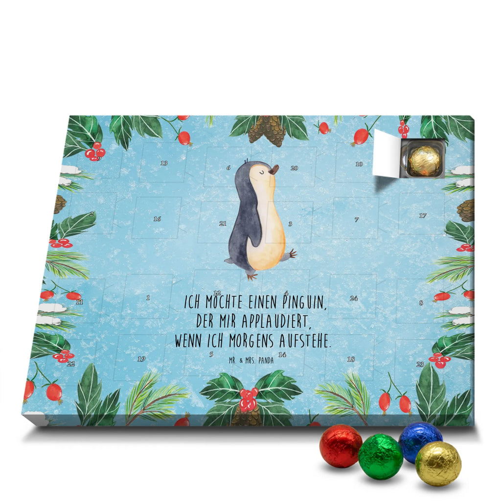 Chocolate advent calendar Penguin march North Pole, Penguins, penguins, late riser, early riser